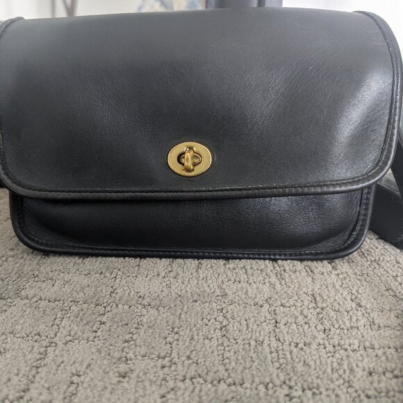 RARE Vintage Coach Compartment Bag Small 9850 Black - Picture 1 of 9